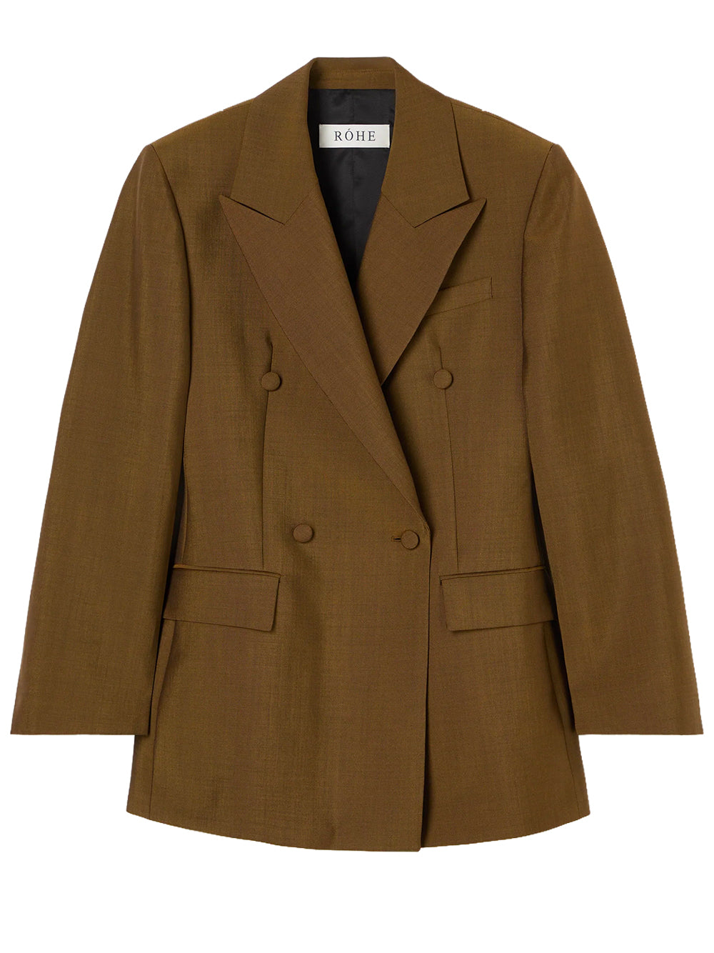 ROHE-DOUBLE BREASTED WAISTED BLAZER-41811048 701 GOLDEN BROWN