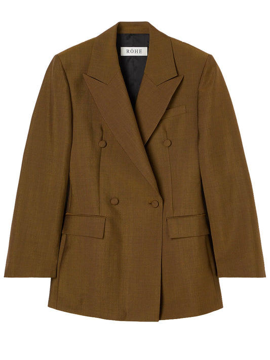 ROHE-DOUBLE BREASTED WAISTED BLAZER-41811048 701 GOLDEN BROWN