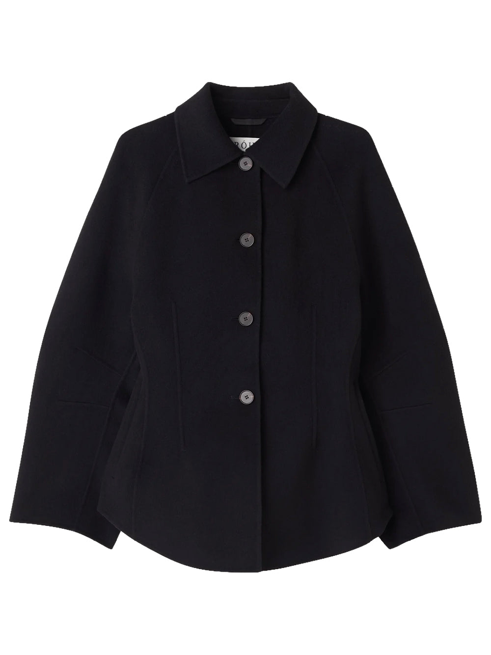 ROHE-DOUBLE FACED SCULPTURAL JACKET-41811024 001 BLACK