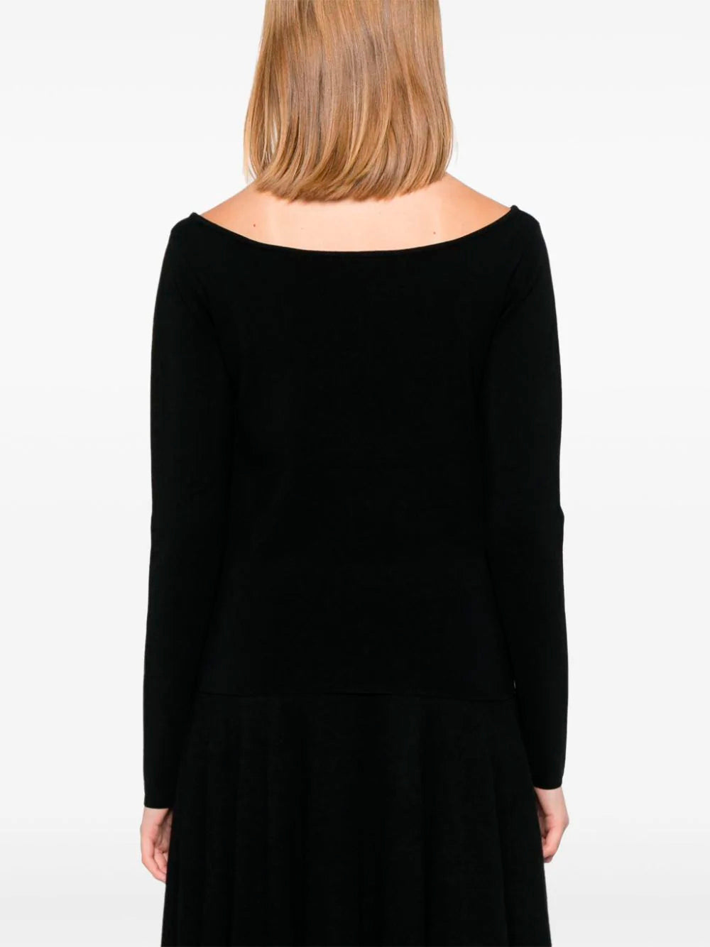 ROHE-OFF SHOULDER KNITTED LONG SLEEVE-41220334 001 BLACK