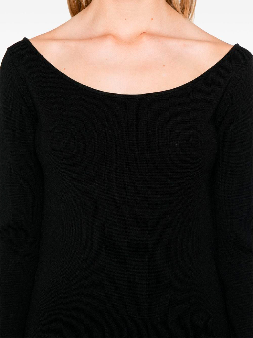 ROHE-OFF SHOULDER KNITTED LONG SLEEVE-41220334 001 BLACK