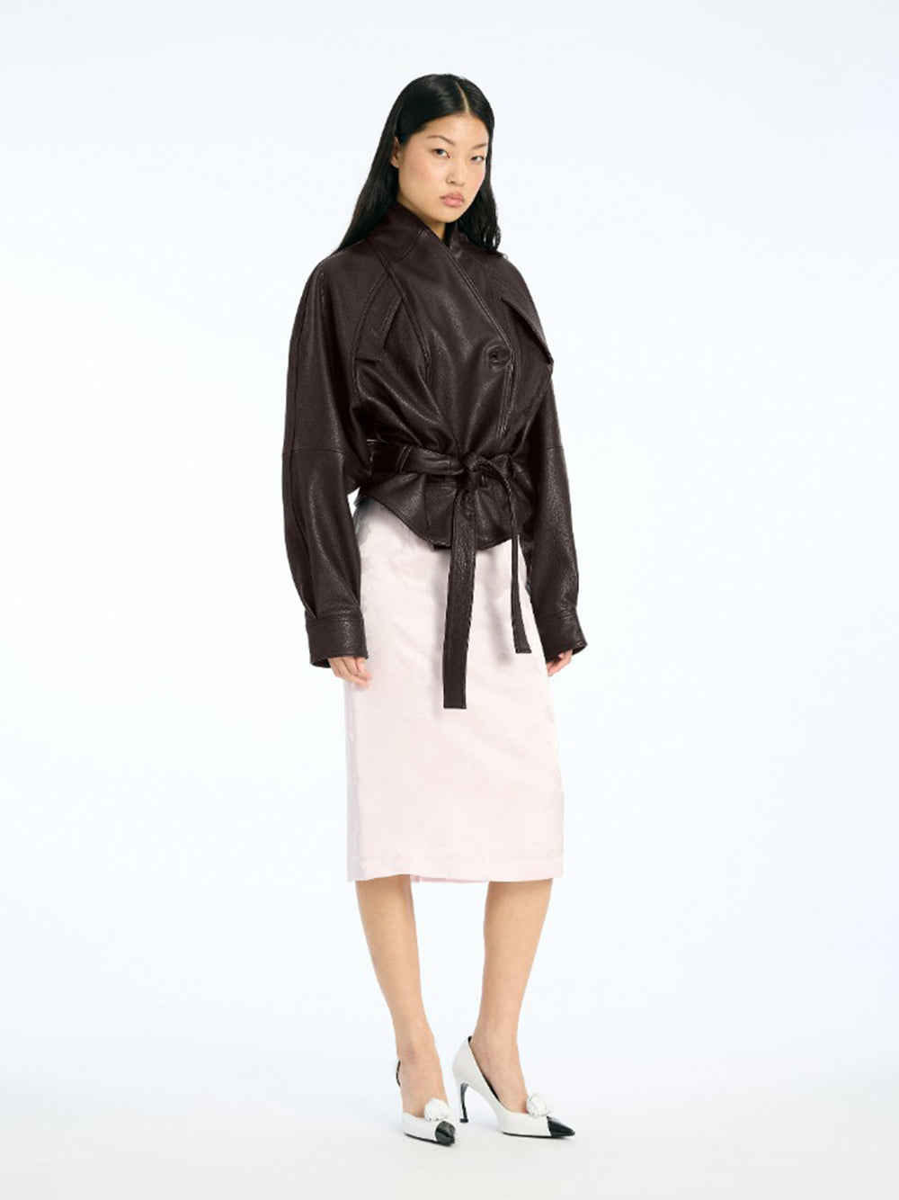 ROTATE-BOXY LEATHER BOMBER-1155781667 1667 MOLE`