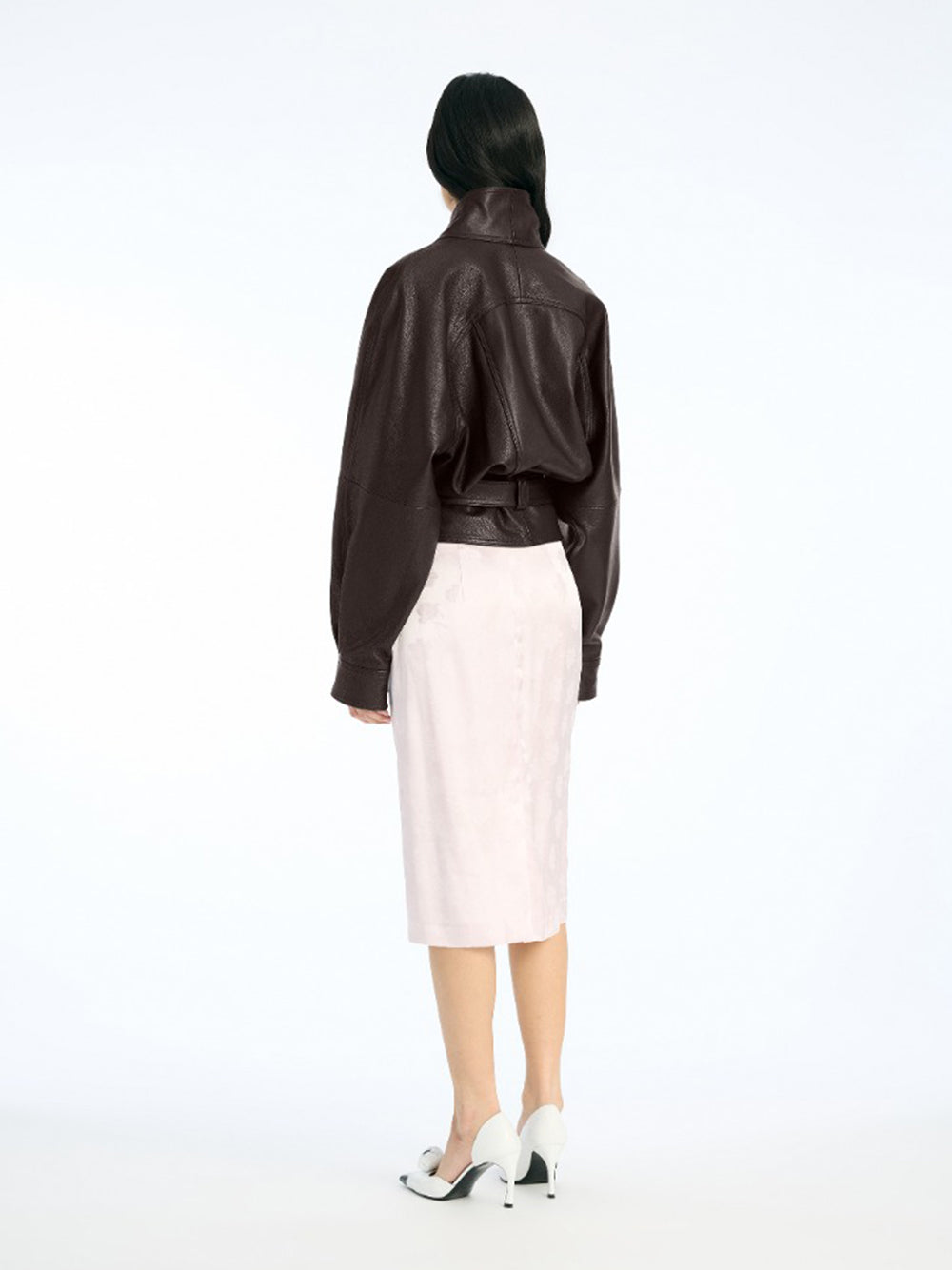 ROTATE-BOXY LEATHER BOMBER-1155781667 1667 MOLE`