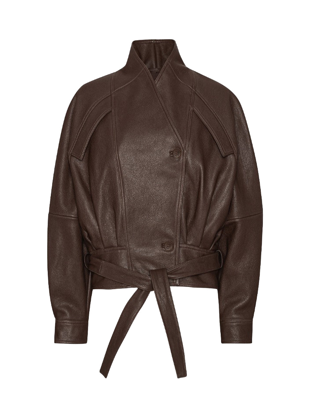 ROTATE-BOXY LEATHER BOMBER-1155781667 1667 MOLE`