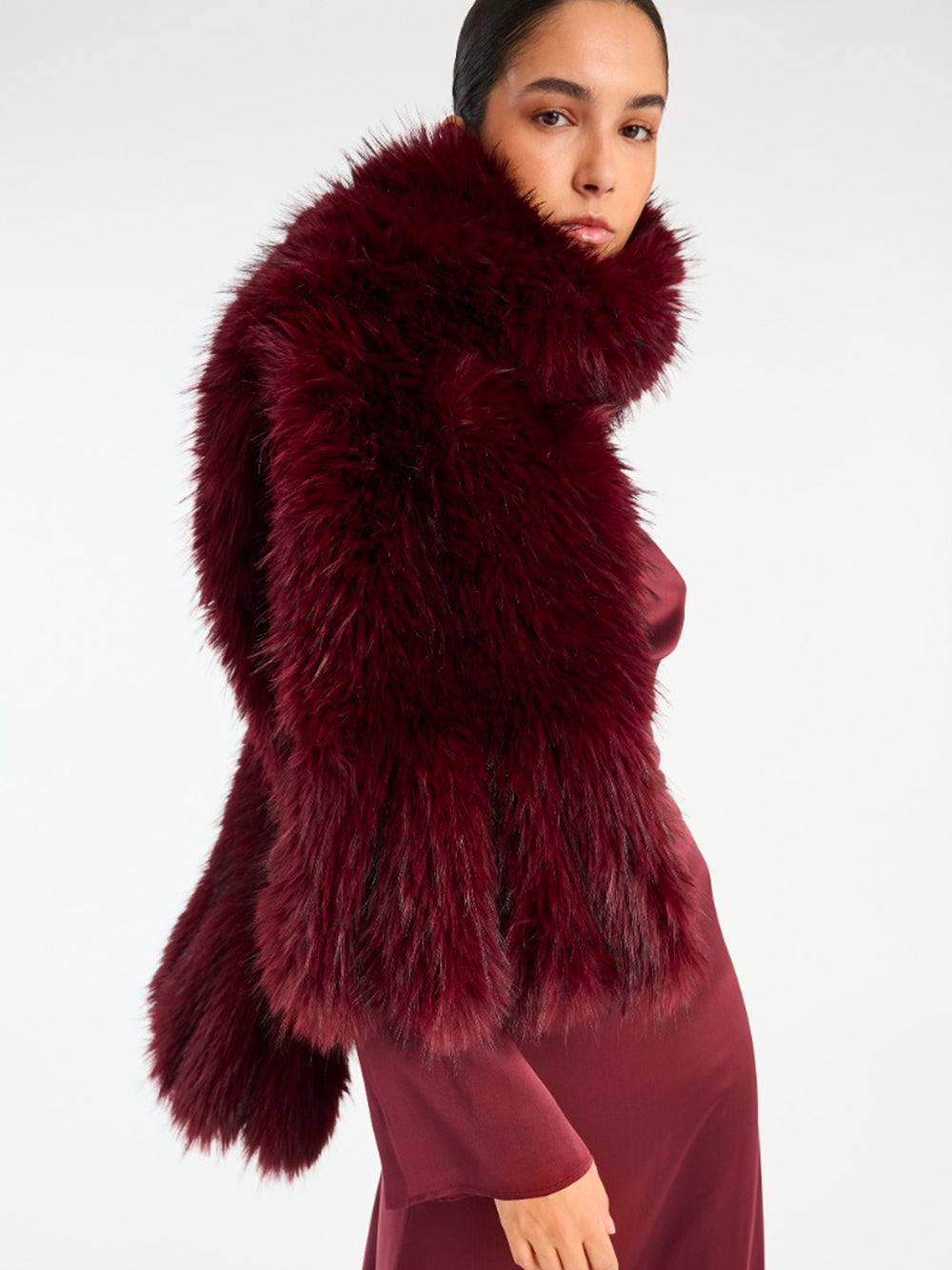 ROTATE-FAUX FUR SCARF-1150572734 2734 ZINFANDEL