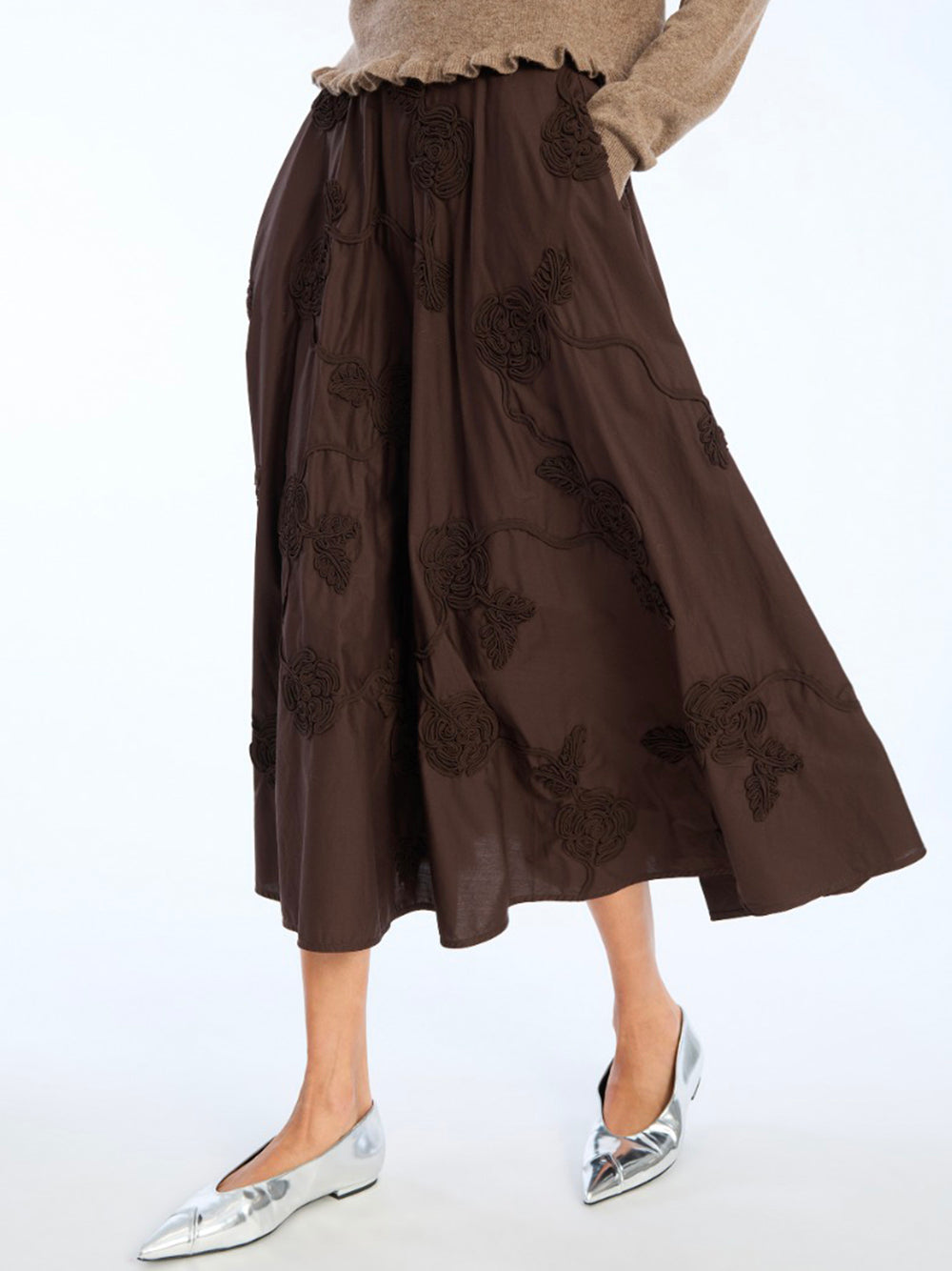 ROTATE-FLOWER MAXI SKIRT-1151001667 1667 MOLE`