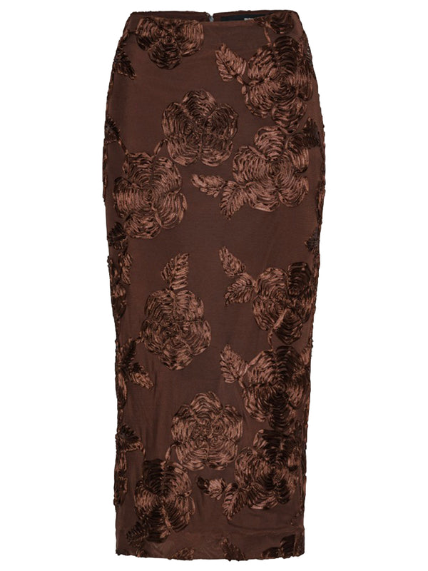 FLOWER MESH PENCIL SKIRT