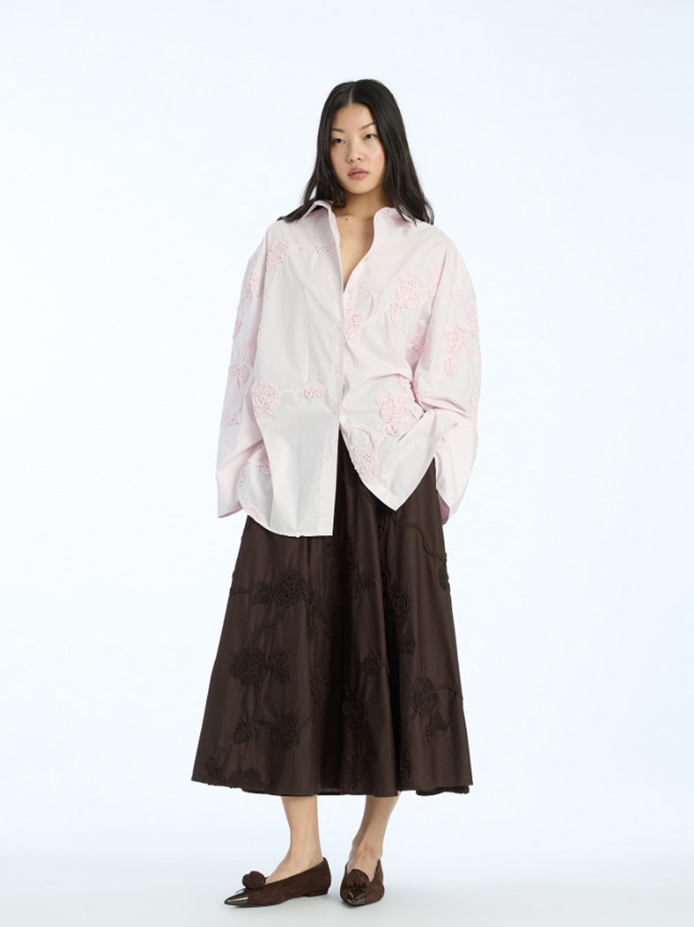 ROTATE-FLOWER OVERSIZED SHIRT-1151031809 1809 ORCHID ICE