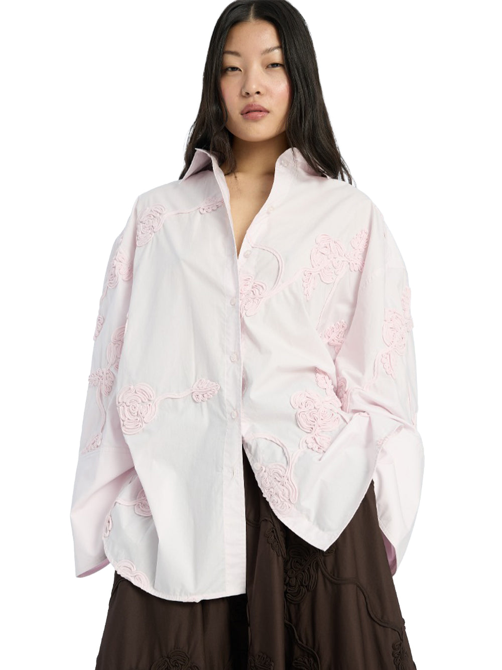 ROTATE-FLOWER OVERSIZED SHIRT-1151031809 1809 ORCHID ICE