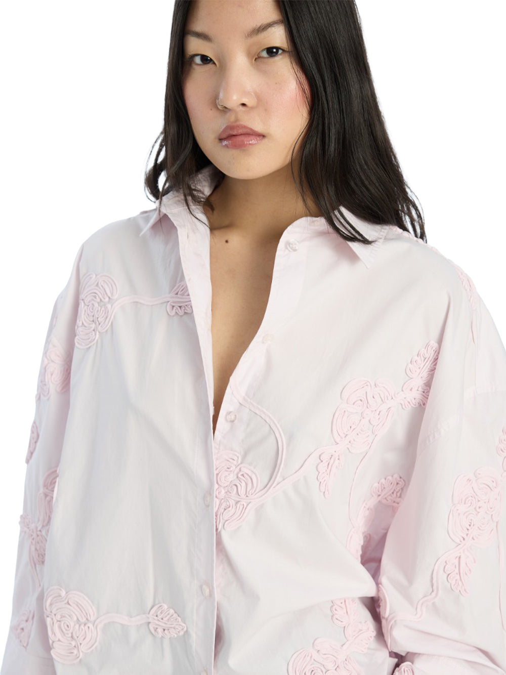 ROTATE-FLOWER OVERSIZED SHIRT-1151031809 1809 ORCHID ICE