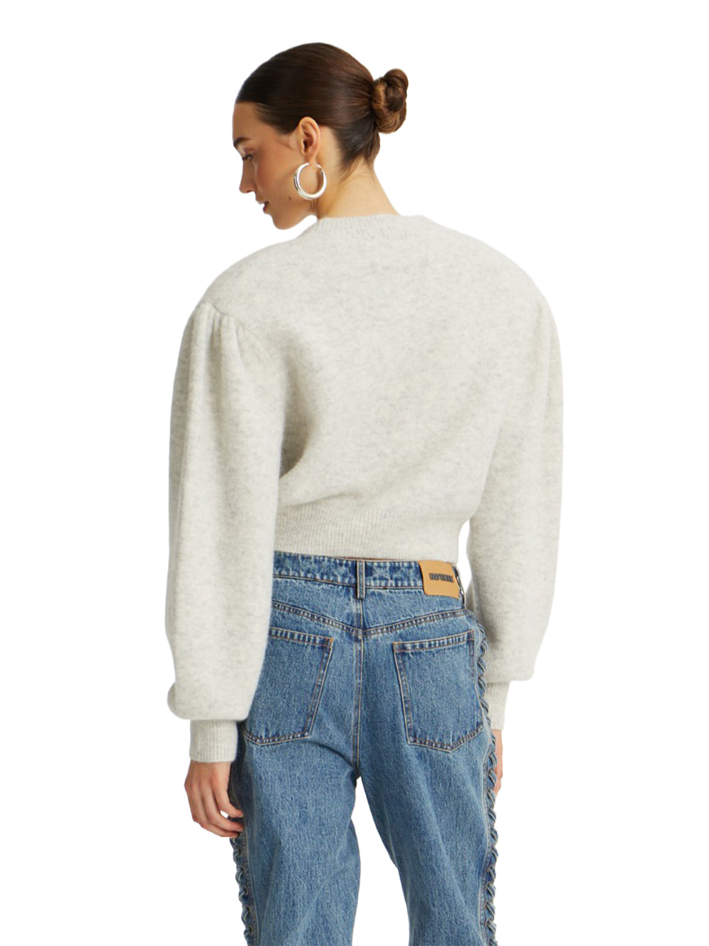 ROTATE-KNIT PUFFSLEEVE CARDIGAN-1142762344 2344 SNOW WHITE