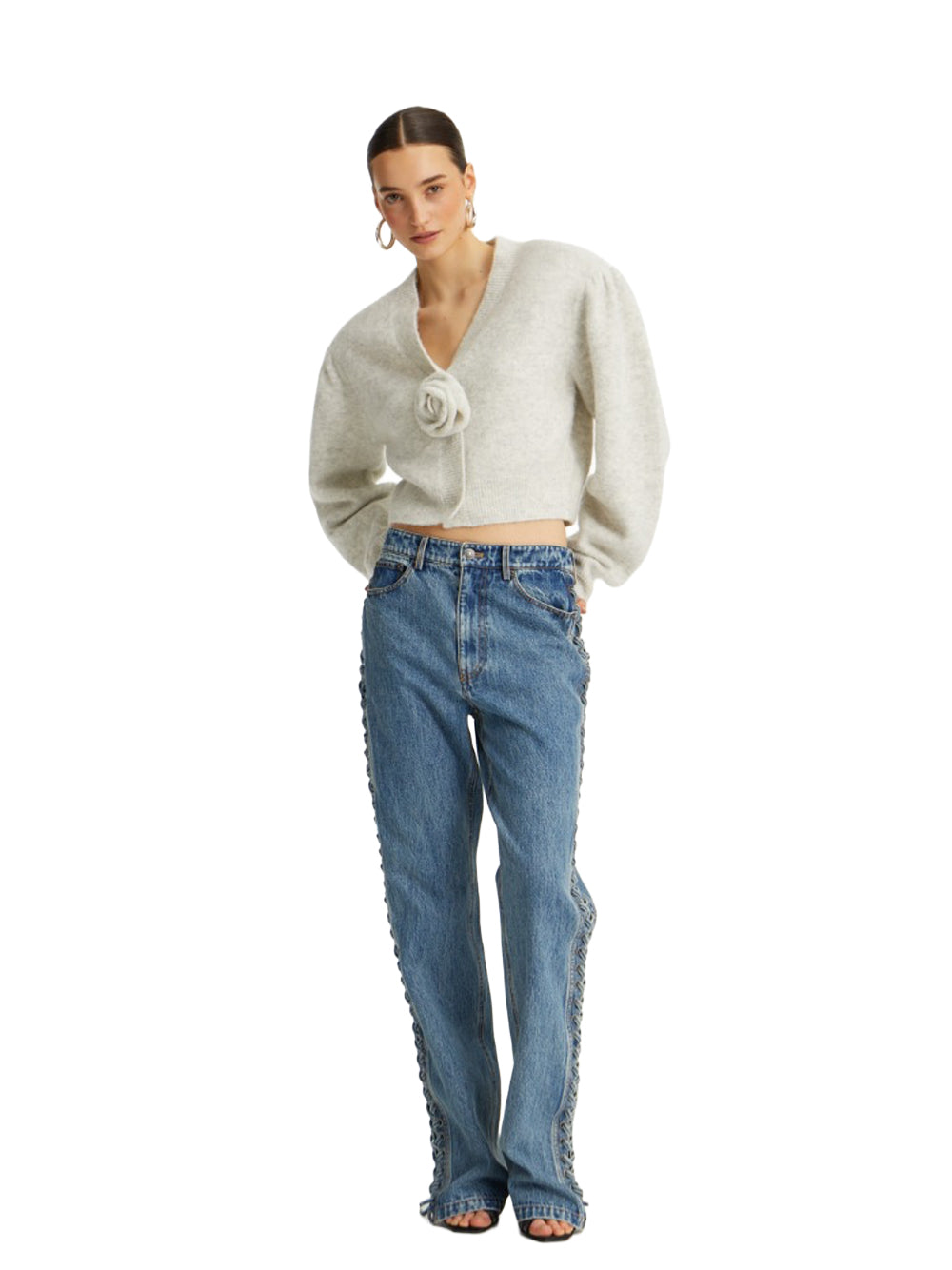 ROTATE-LACED STRAIGHT LEG JEANS-1145953054 3054 VINTAGE BLUE DENIM