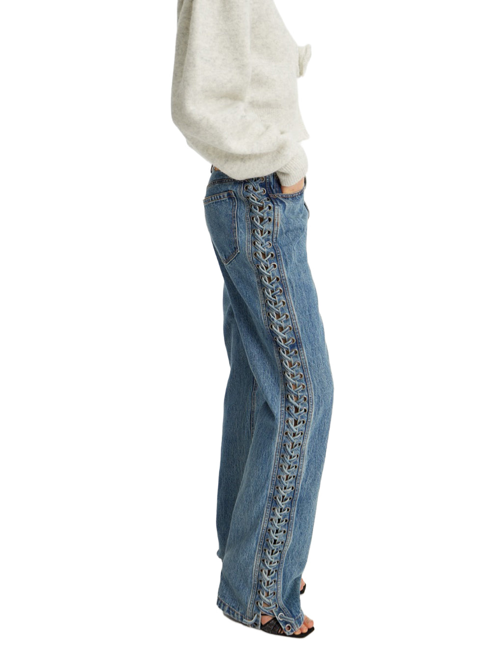 ROTATE-LACED STRAIGHT LEG JEANS-1145953054 3054 VINTAGE BLUE DENIM