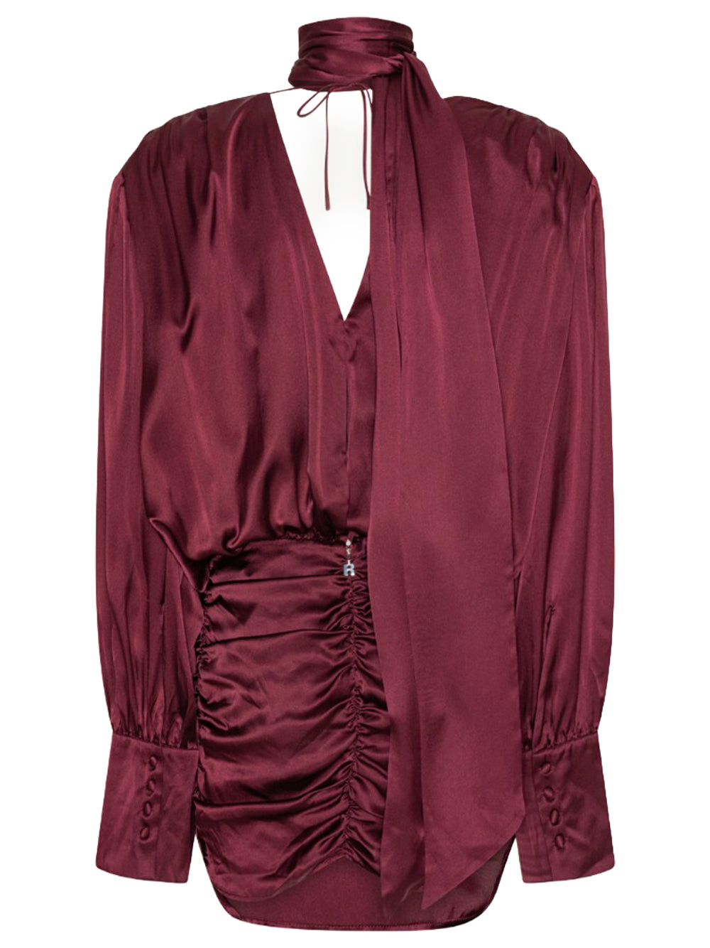 ROTATE-LS SILK V-NECK DRESS-1146532734 2734 ZINFANDEL