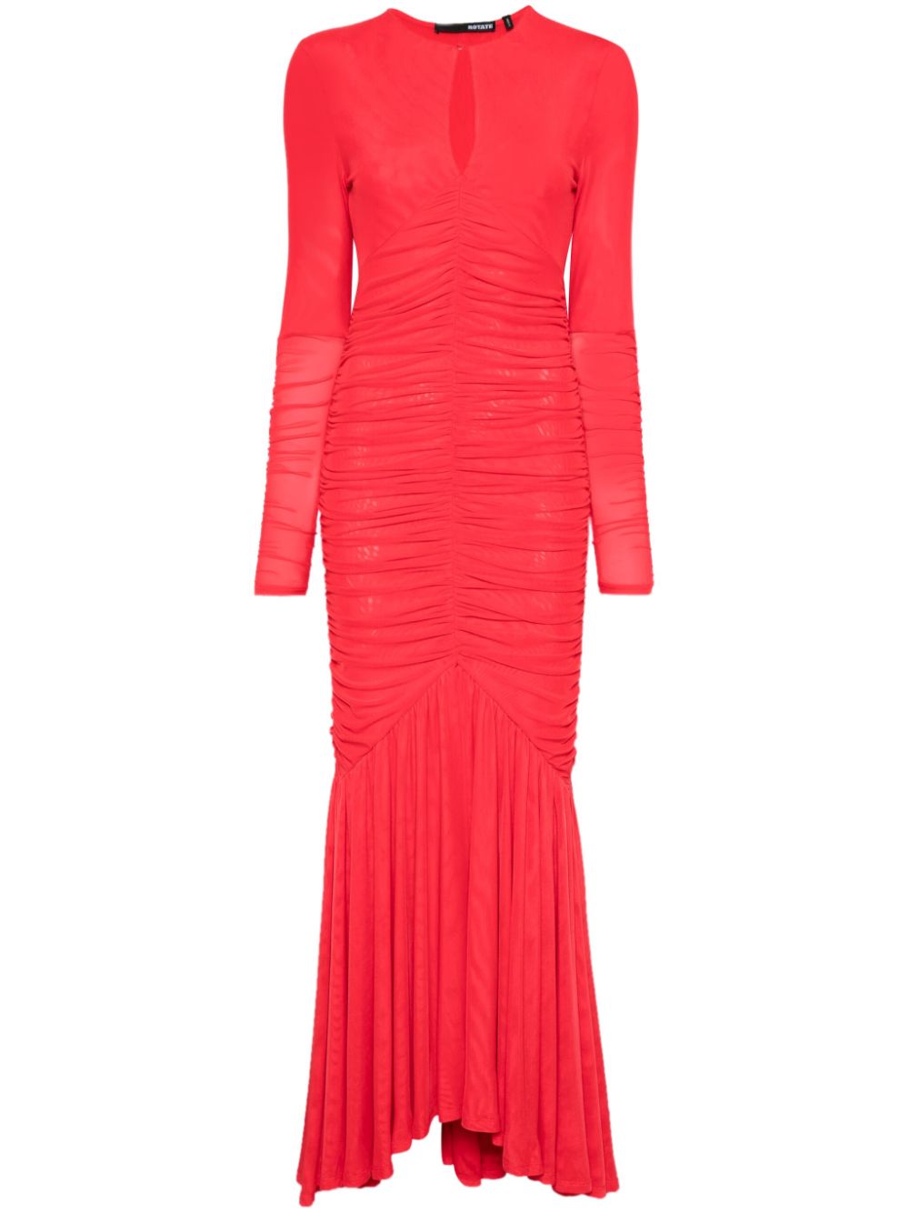 ROTATE-MESH LS MAXI DRESS-1144391292 1292 HIGH RISK RED