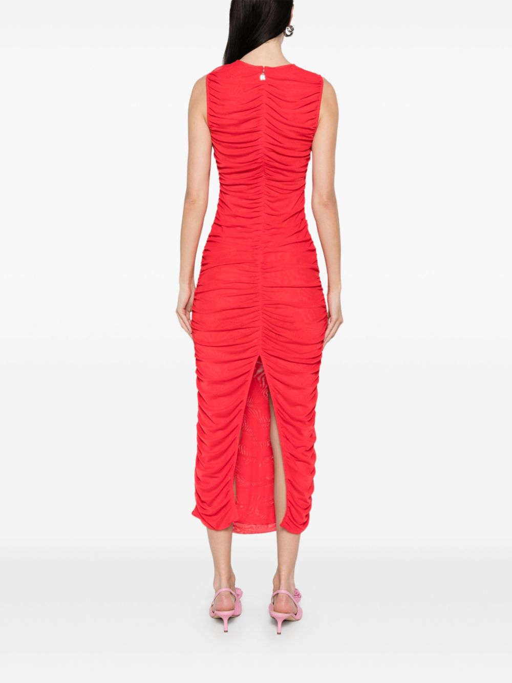 ROTATE-MESH MIDI DRESS-1144371292 1292 HIGH RISK RED