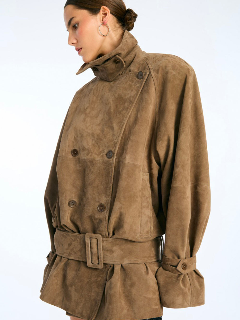 ROTATE-OVERSIZE SUEDE JACKET-1153101683 1683 MOREL
