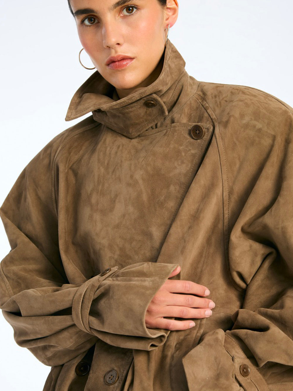 ROTATE-OVERSIZE SUEDE JACKET-1153101683 1683 MOREL
