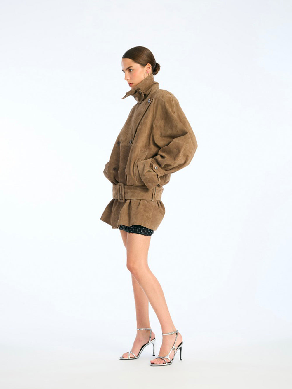 ROTATE-OVERSIZE SUEDE JACKET-1153101683 1683 MOREL