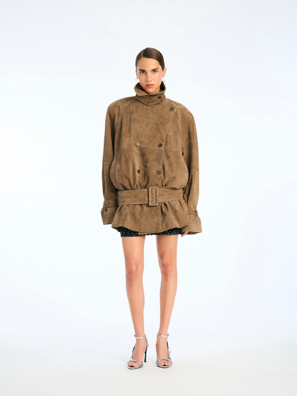 ROTATE-OVERSIZE SUEDE JACKET-1153101683 1683 MOREL