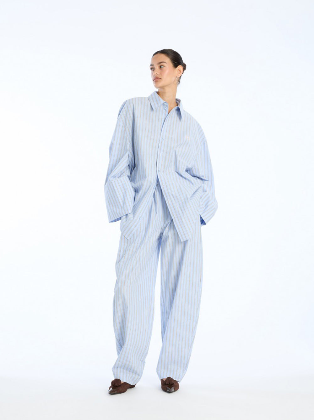 ROTATE-POPLIN OVERSIZED SHIRT-1153663082 3082 HYDRANGEA BLUE COMB