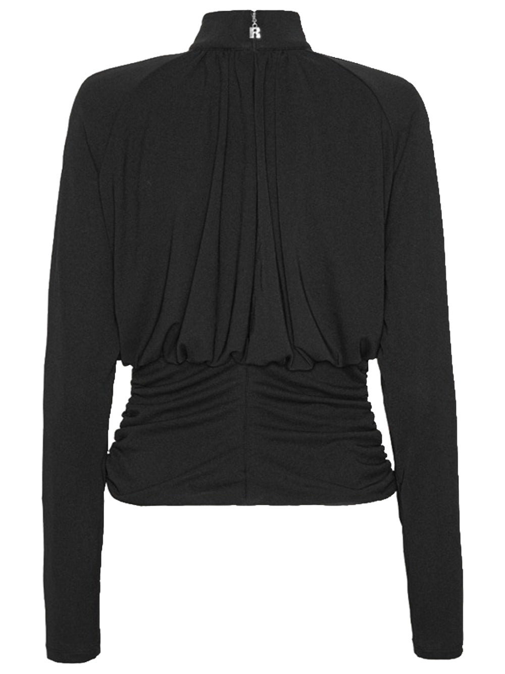 ROTATE-RUCHED LS TOP-114720100 100 BLACK