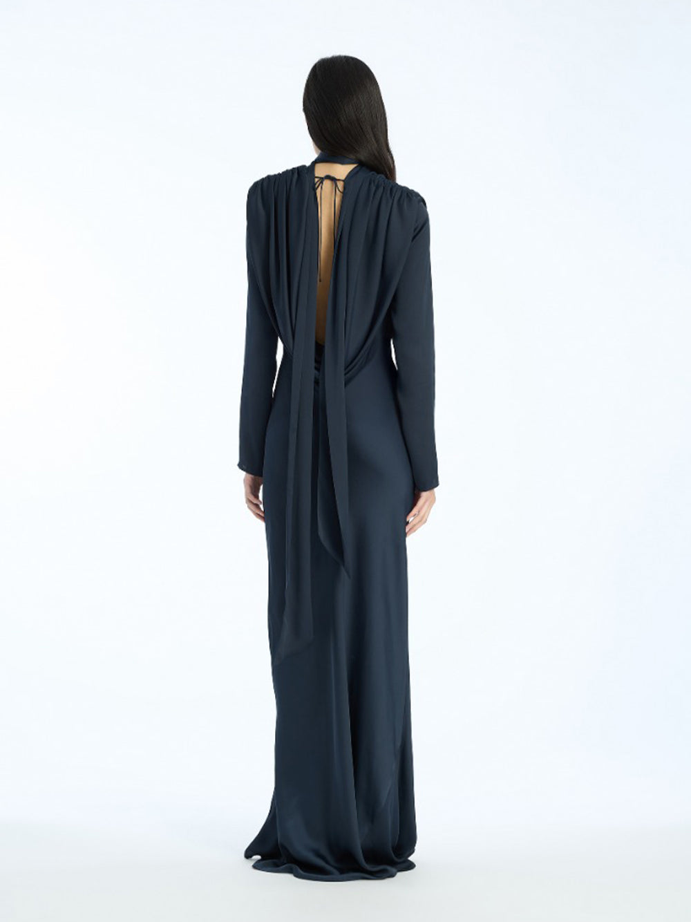 ROTATE-SATIN MAXI DRAPY DRESS-1154392318 2318 SKY CAPTAIN BLUE