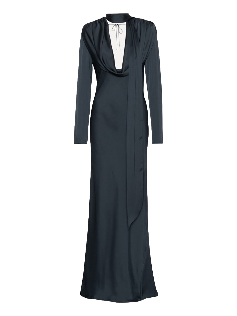 ROTATE-SATIN MAXI DRAPY DRESS-1154392318 2318 SKY CAPTAIN BLUE