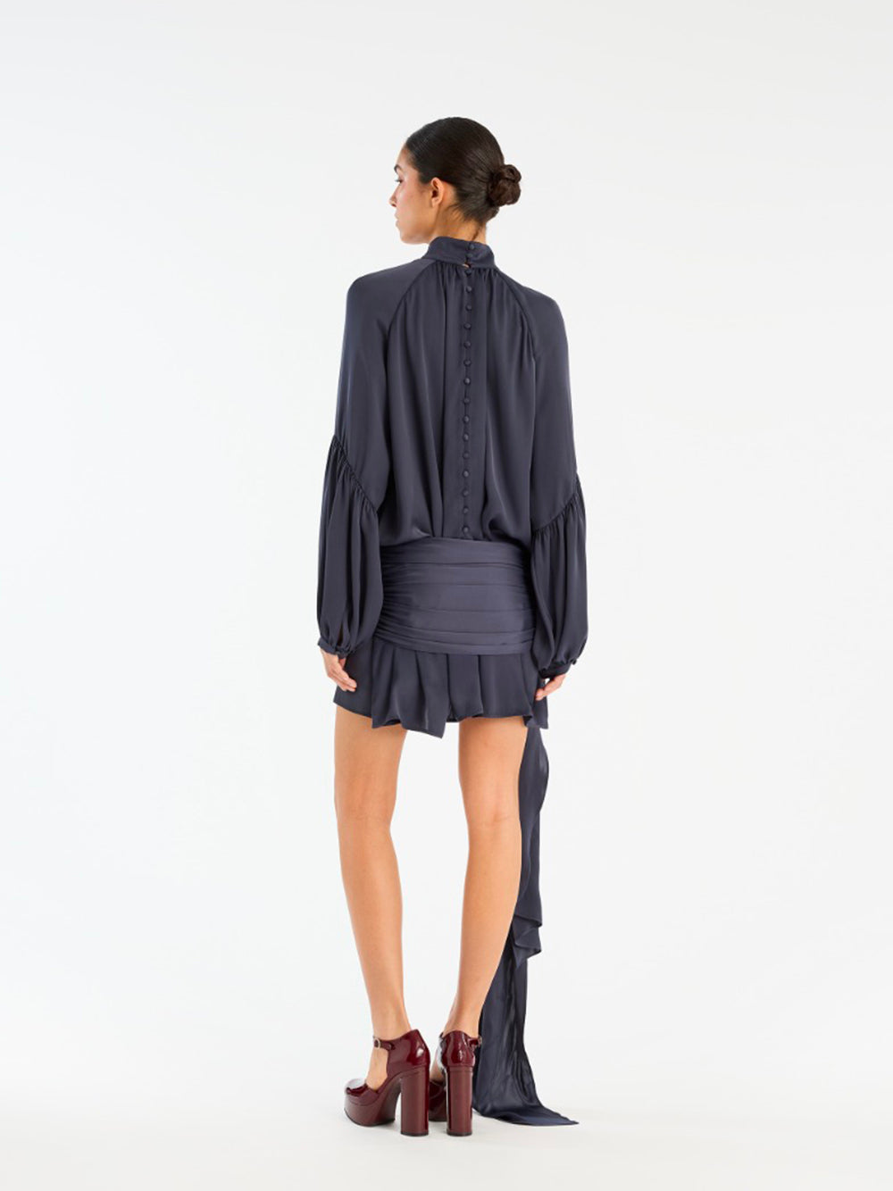 ROTATE-SATIN STRAP TIE DRESS-1146201192 1192 GRAPHITE