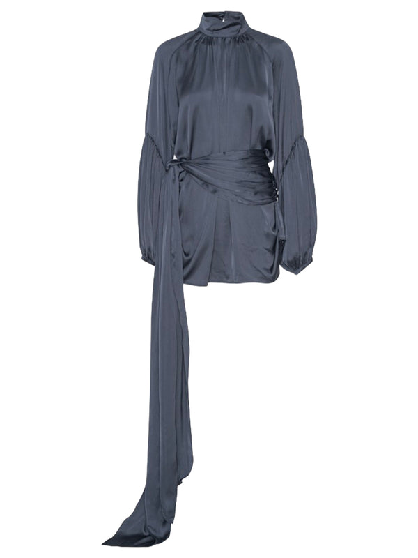 SATIN STRAP TIE DRESS