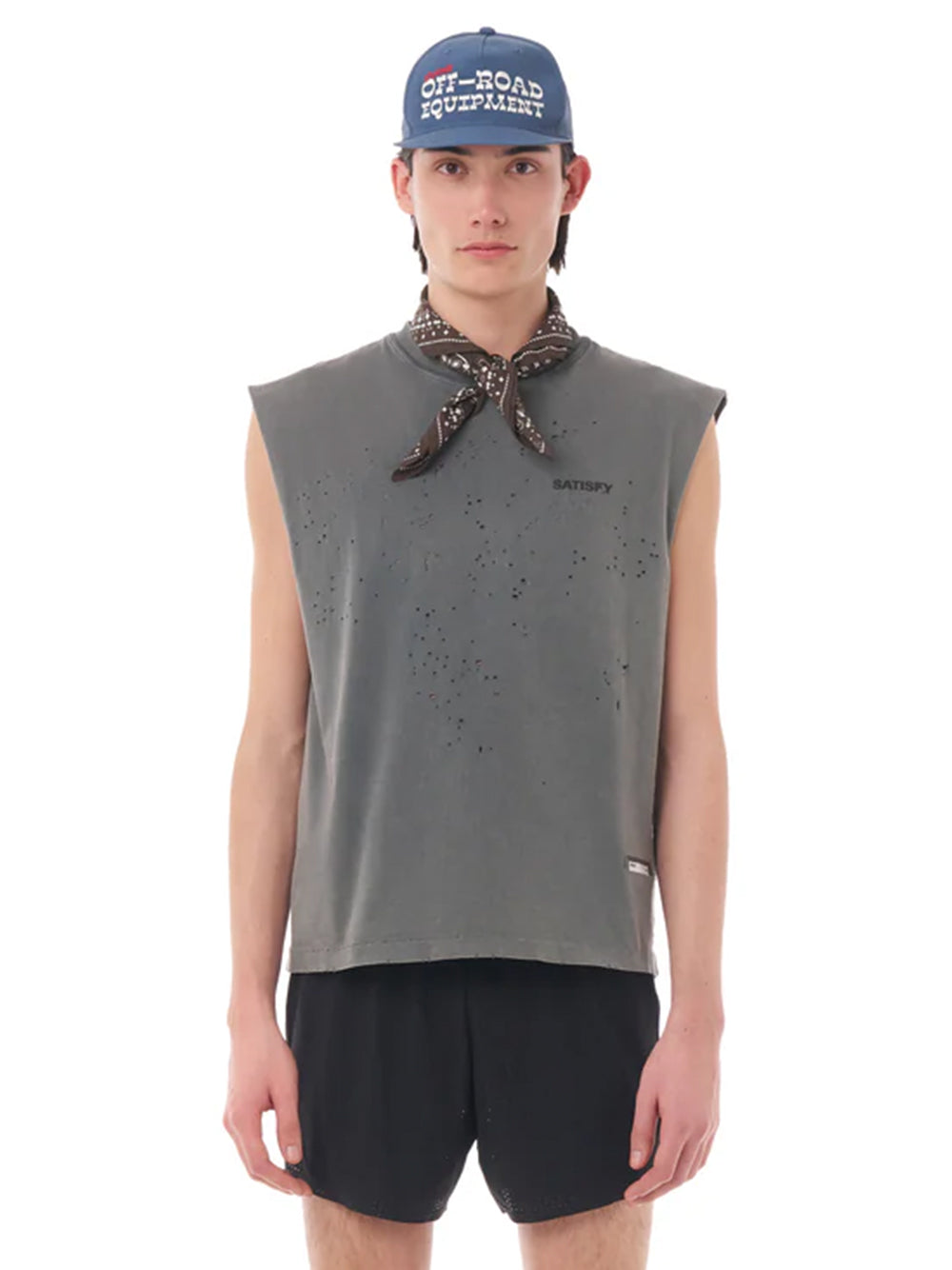 SATISFY-MOTHTECH MUSCLE TEE-11005.01A02 FADED BLACK