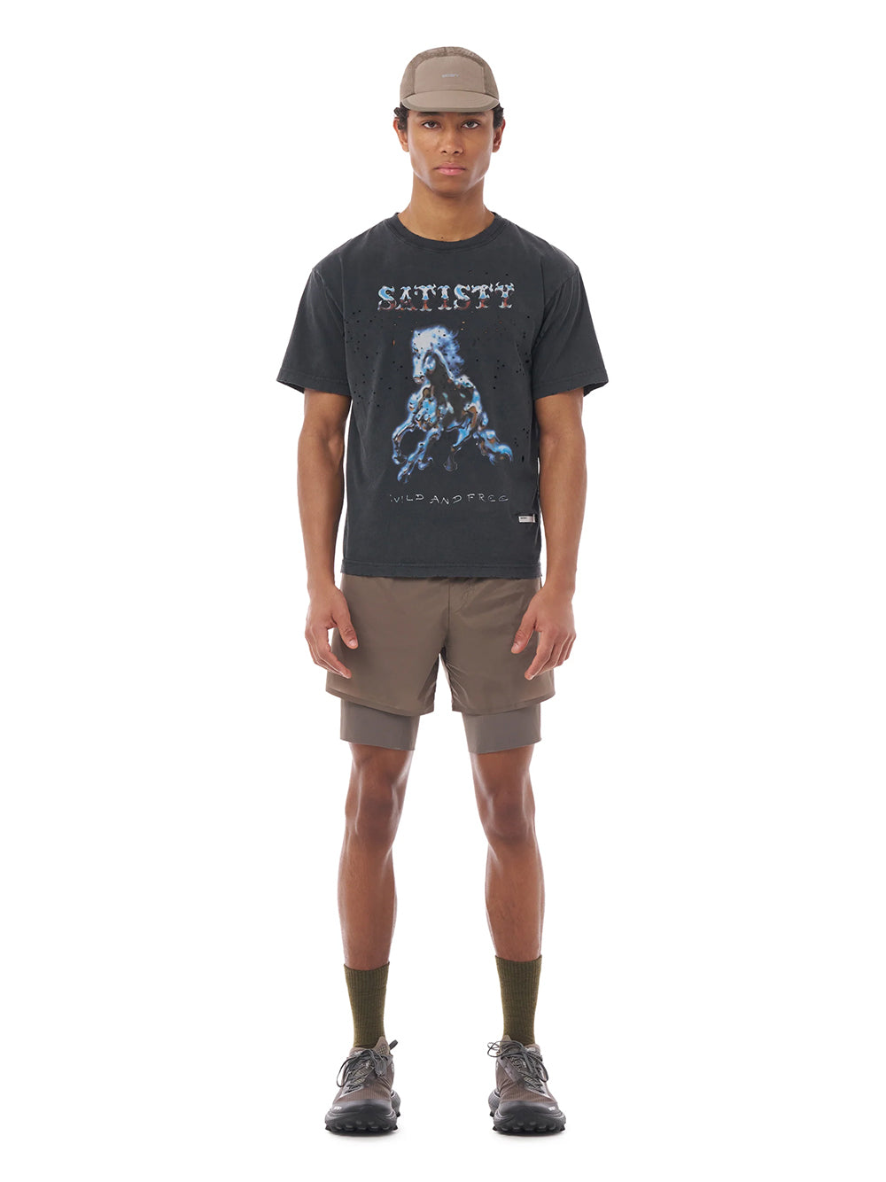 SATISFY-MOTHTECH T-SHIRT-11006.00A16 AGED BLACK