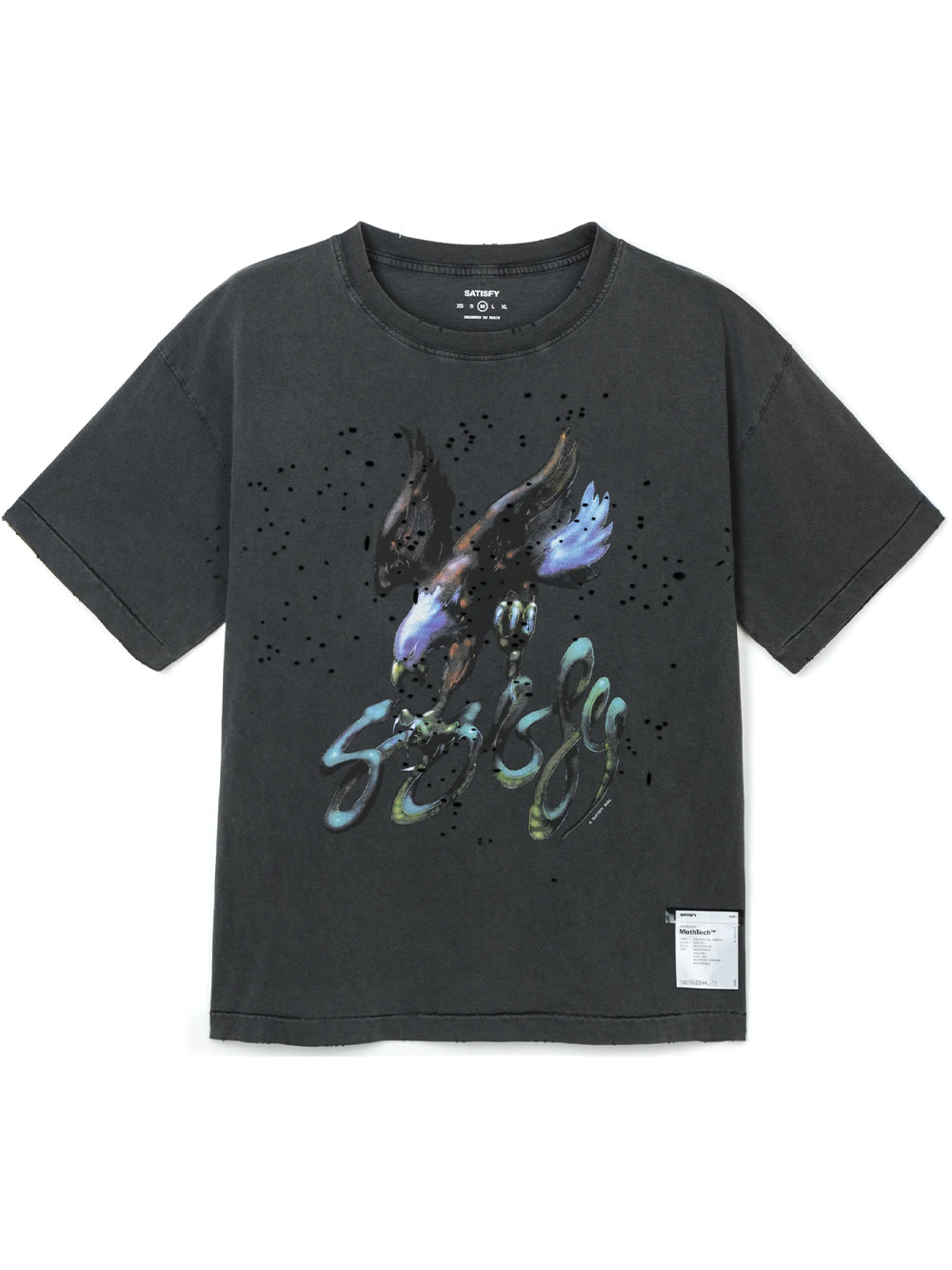 SATISFY-MOTHTECH T-SHIRT-11006.00A35 AGED BLACK EAGLE