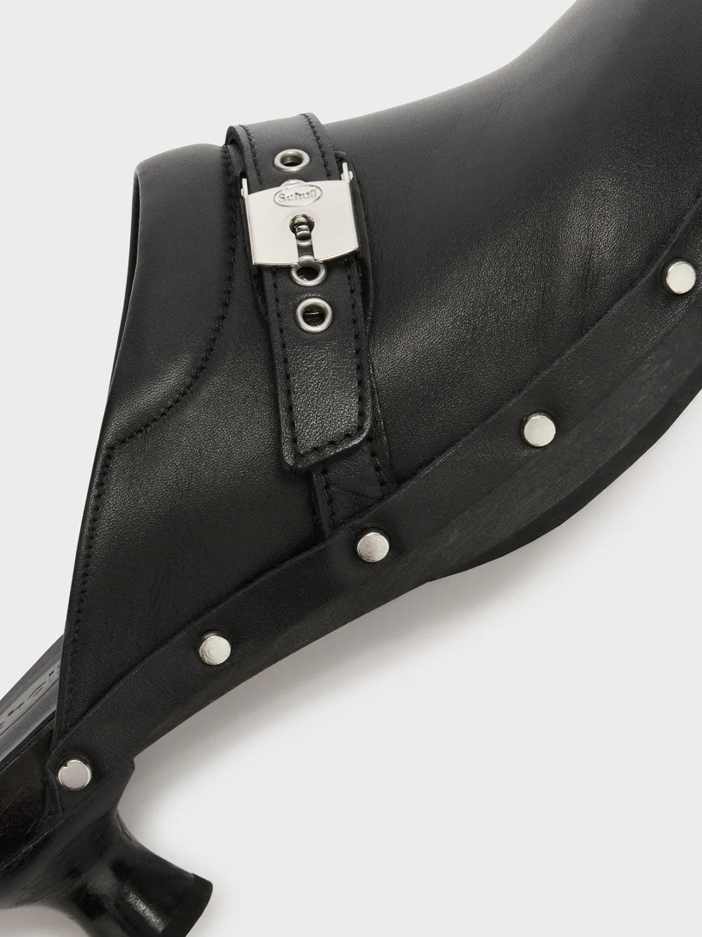SCHOLL-PESCURA CLAIRE CLOG-F012431004 BLACK LEATHER