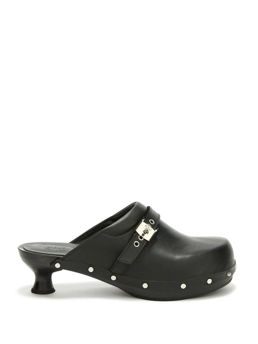 SCHOLL-PESCURA CLAIRE CLOG-F012431004 BLACK LEATHER