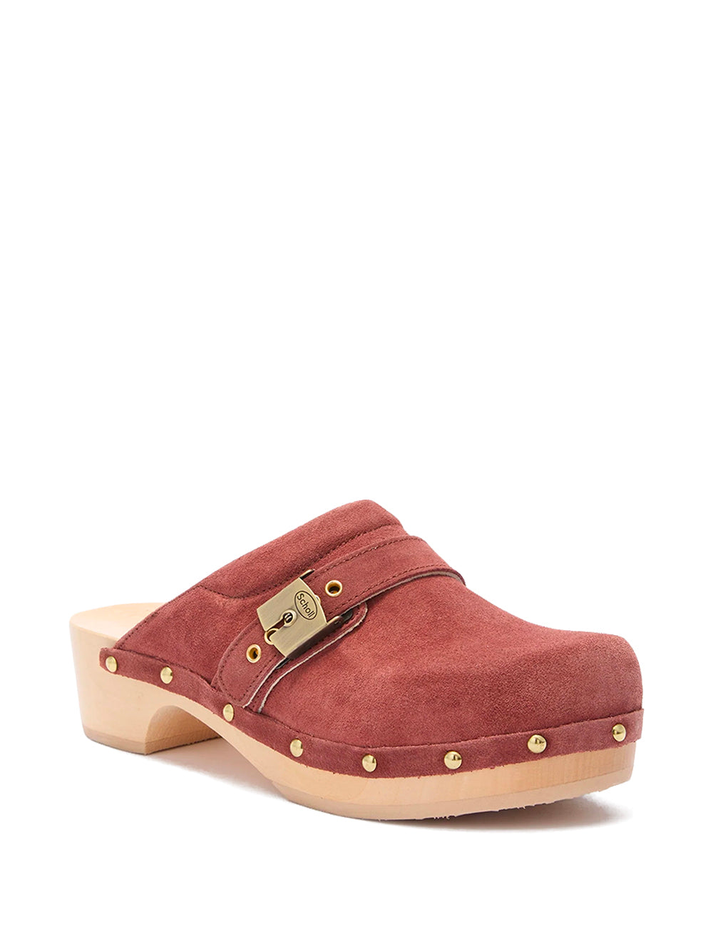 SCHOLL-PESCURA CLOG-F323261009 BRICK RED SUEDE