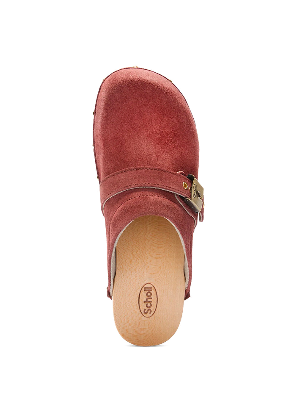 SCHOLL-PESCURA CLOG-F323261009 BRICK RED SUEDE