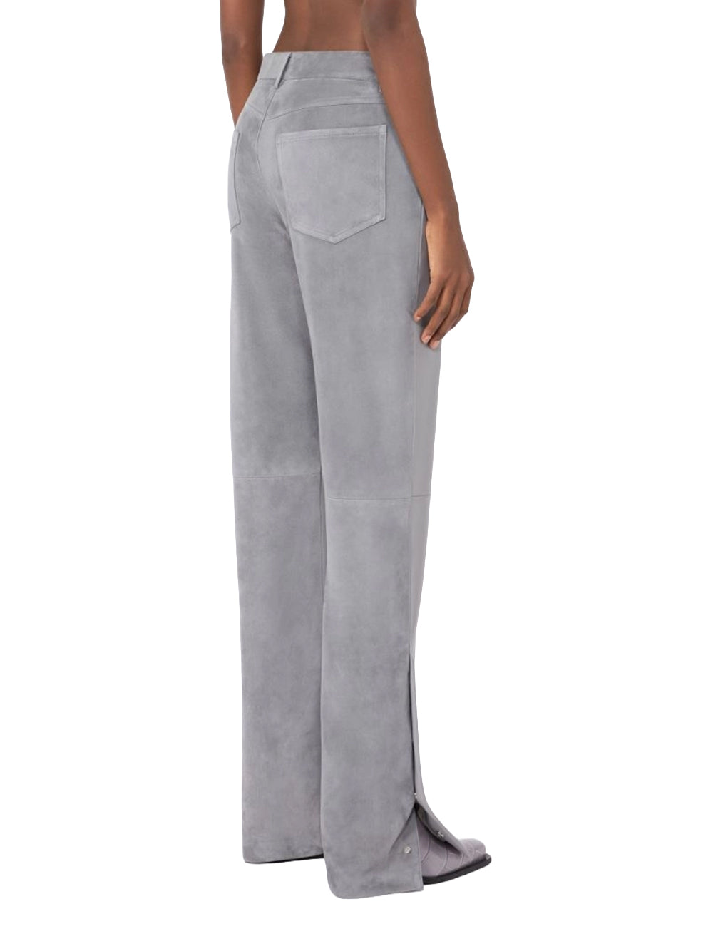 SPORTMAX-5 TASCHE IN PELLE E SUEDE-SPSCRESPO 003 GRIGIO