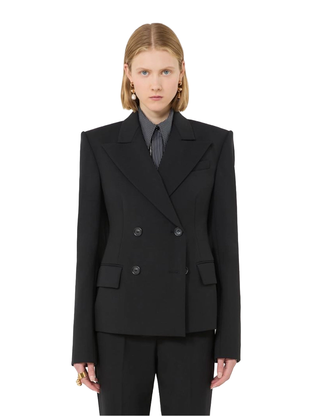 SPORTMAX-BLAZER DOPPIOPETTO-SPXFRESIA 004 NERO