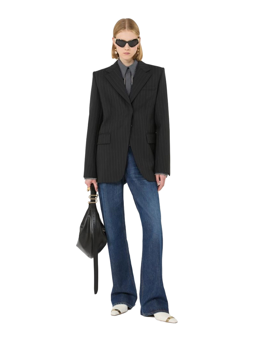 SPORTMAX-BLAZER IN LANA GESSATO-SPXADORATO 002 GESSATO