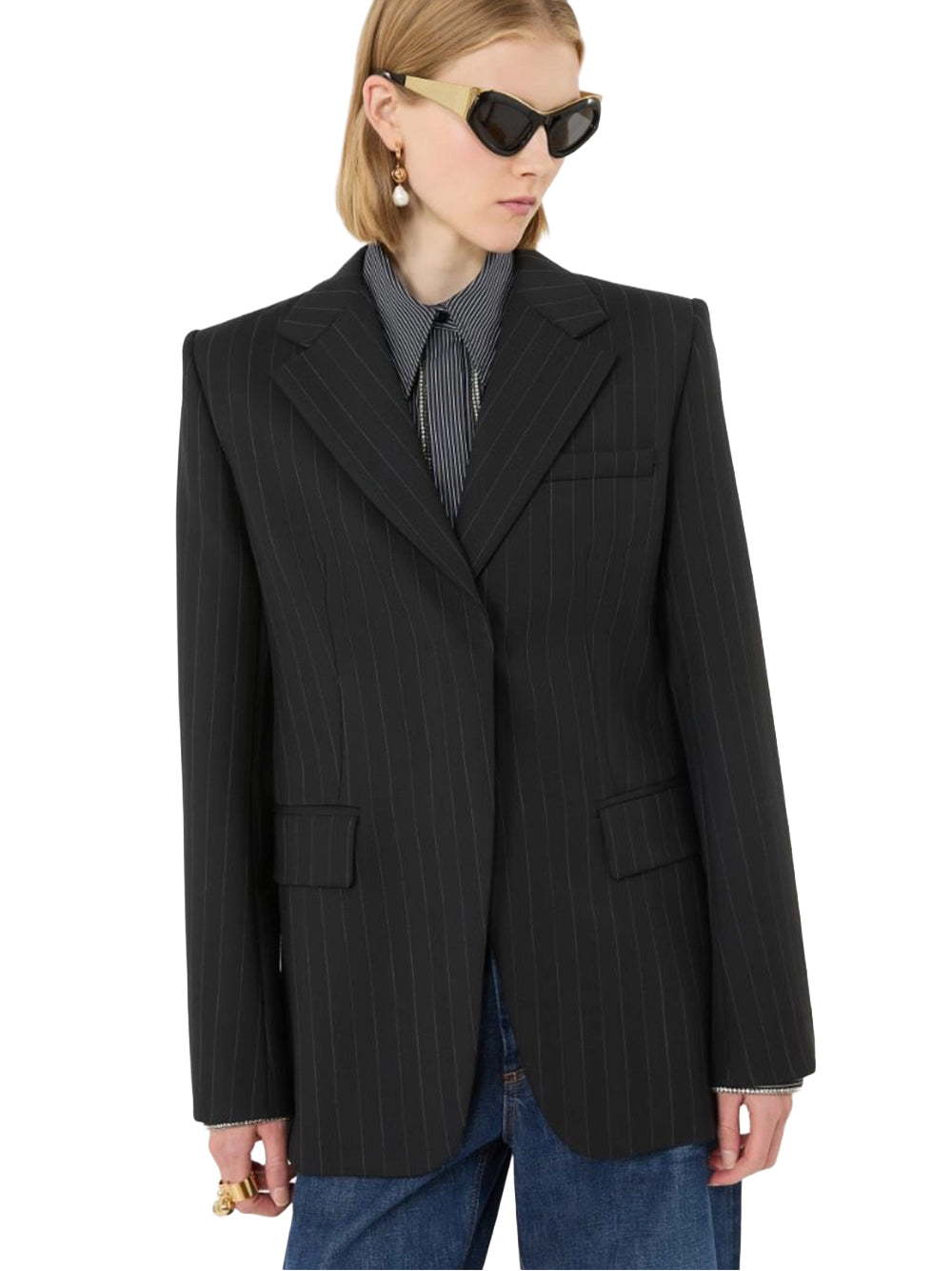 SPORTMAX-BLAZER IN LANA GESSATO-SPXADORATO 002 GESSATO