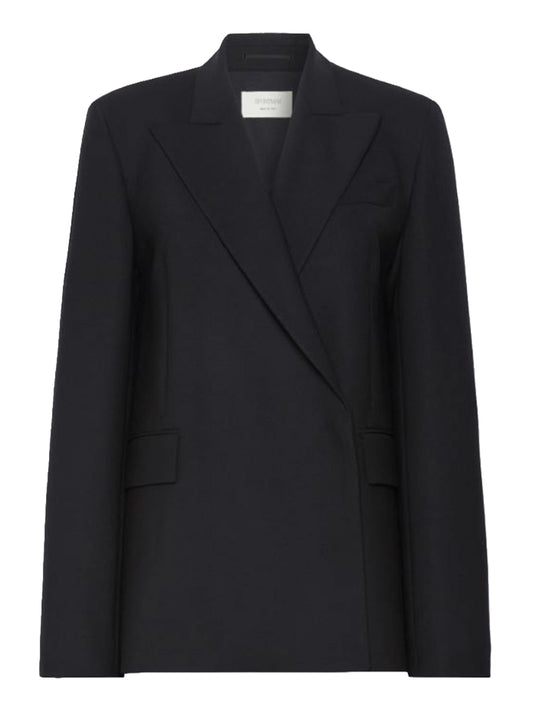 SPORTMAX-BLAZER IN LANA TECNICA-SPSGESTRO 001 NERO
