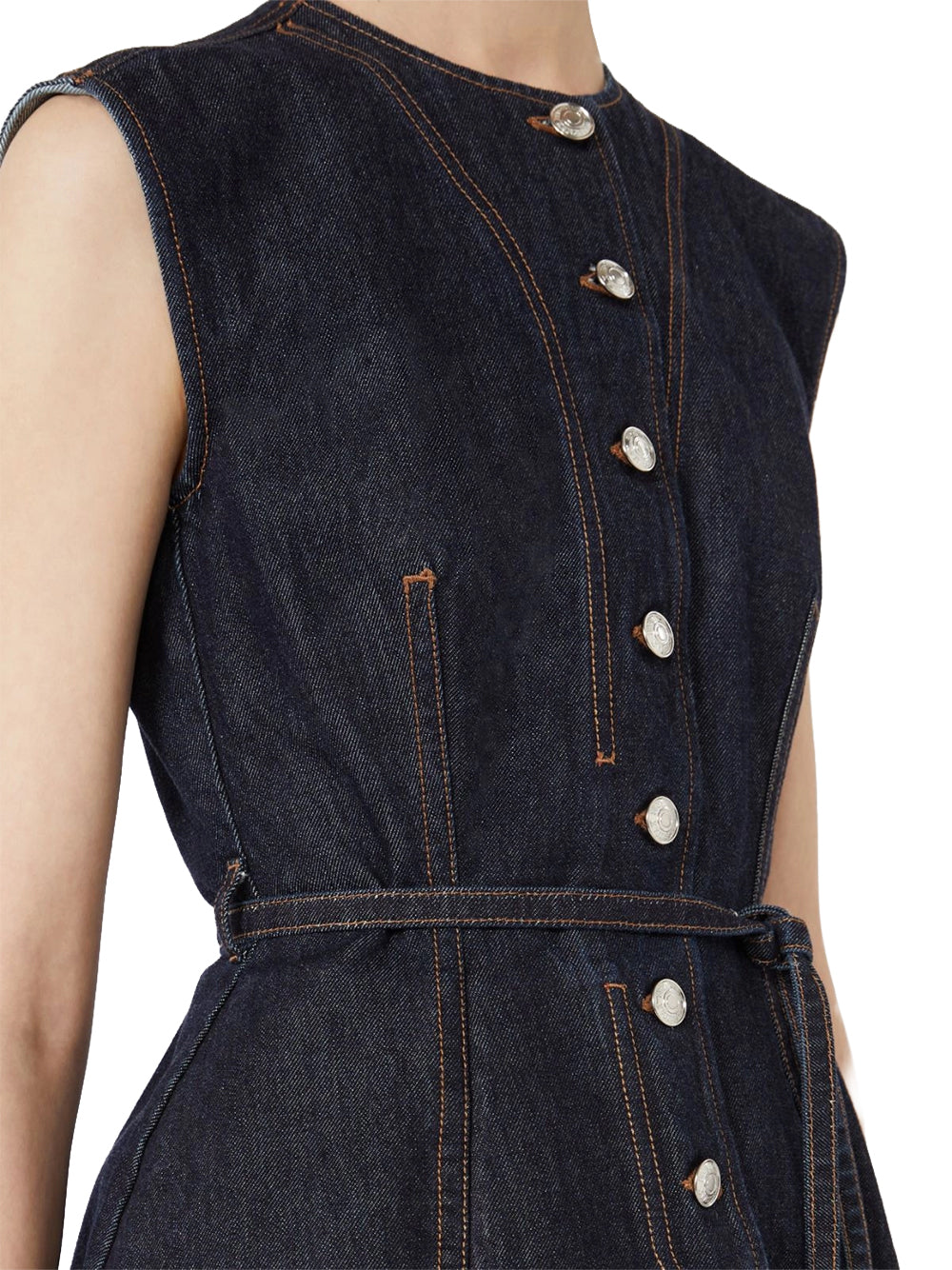 SPORTMAX-DOMINIO DENIM TOP-2612161015600 001 BLU NOTTE