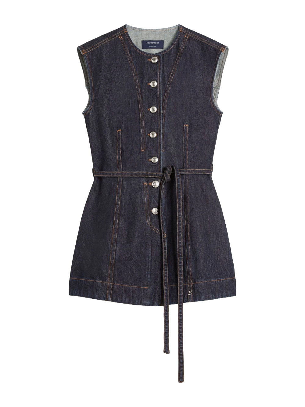 SPORTMAX-DOMINIO DENIM TOP-2612161015600 001 BLU NOTTE