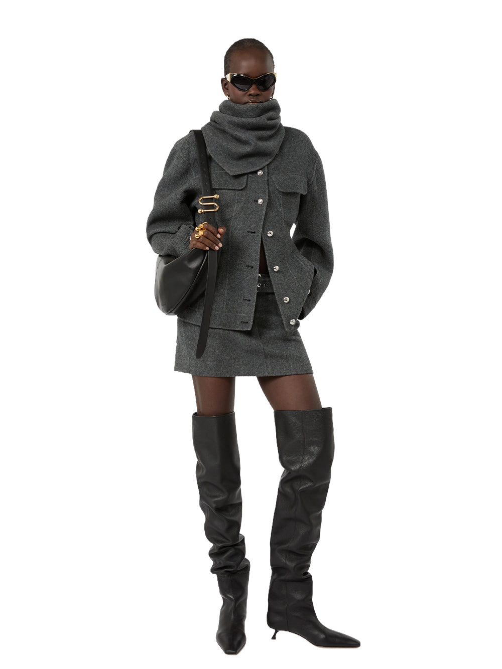 SPORTMAX-GIACCA IN PURA LANA-SPXCALCIO NERO