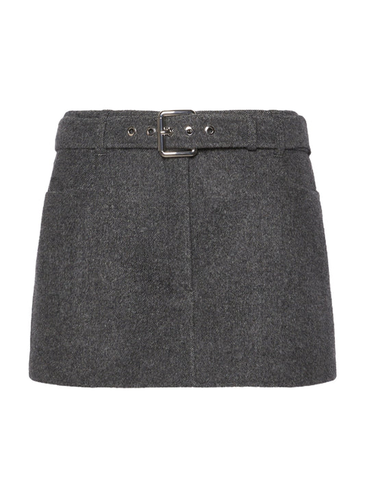 SPORTMAX-GONNA IN PURA LANA-SPXPARAGGI NERO