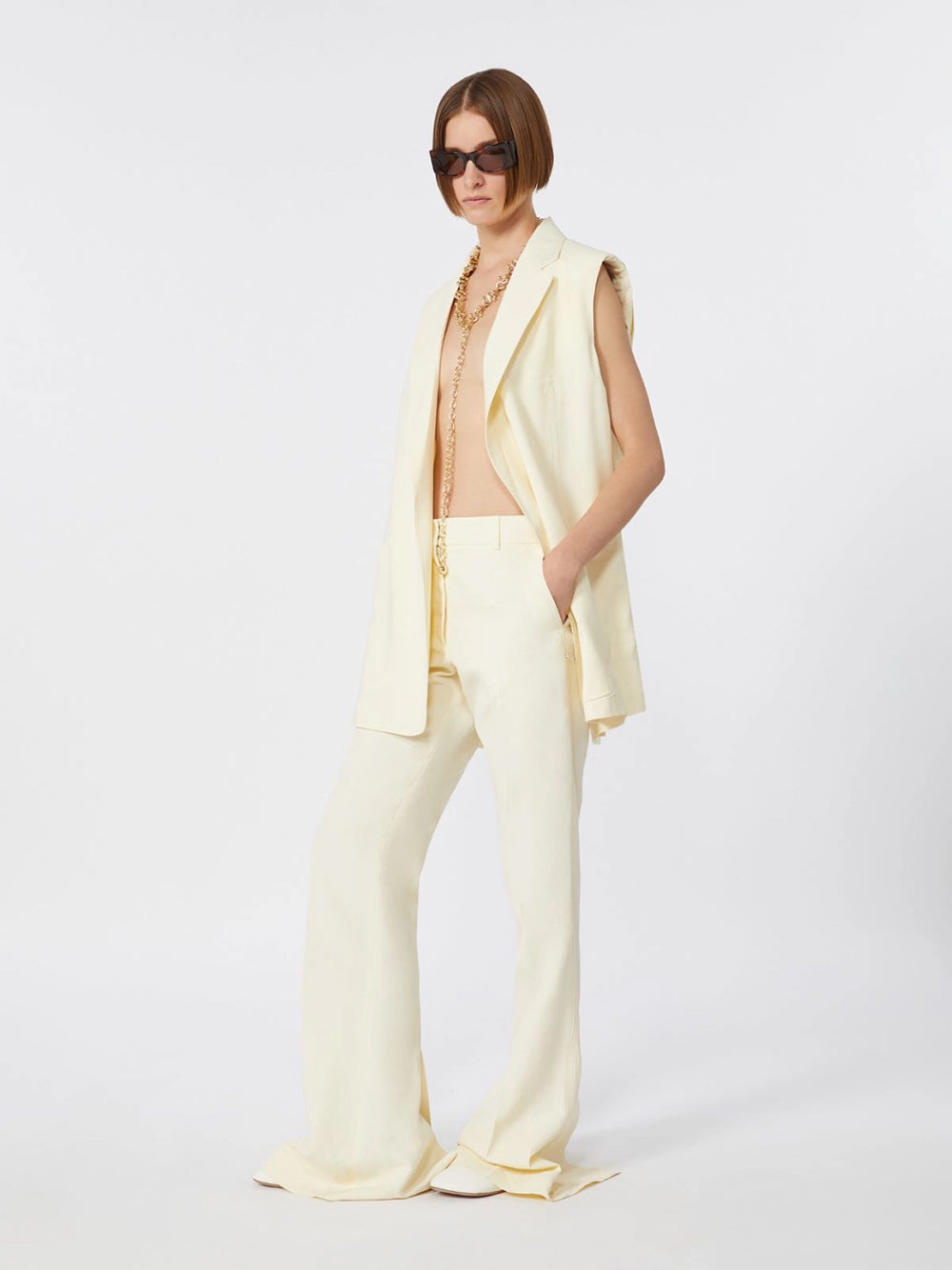 SPORTMAX-MAGGIO GILET-2612281012600 001 AVORIO