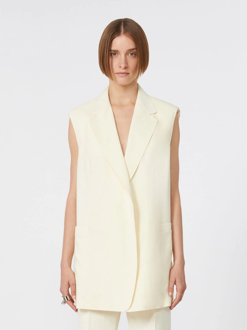 SPORTMAX-MAGGIO GILET-2612281012600 001 AVORIO