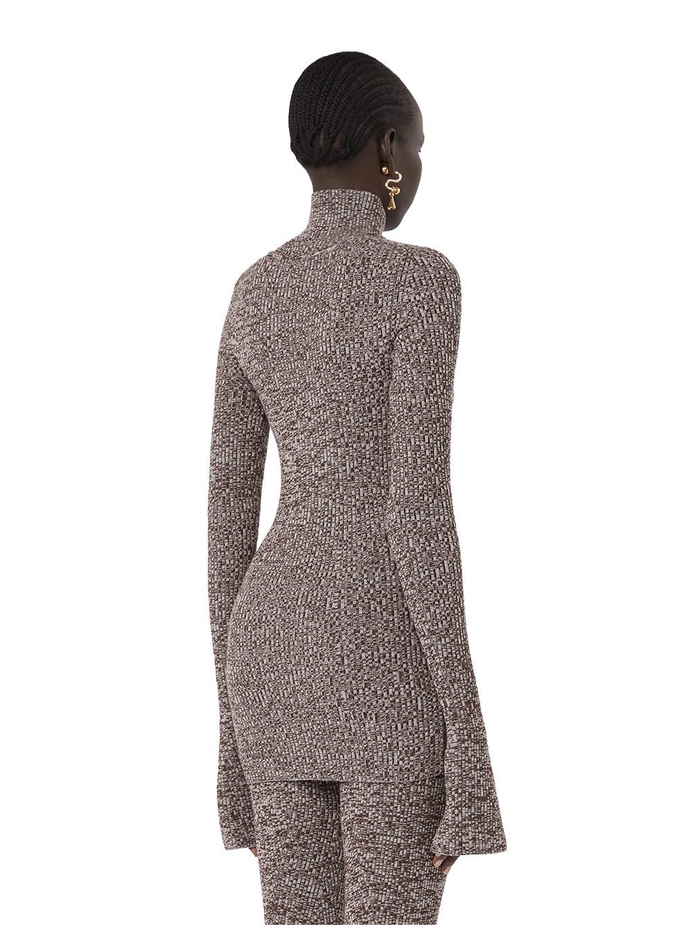 SPORTMAX-MAGLIA IN LANA STRETCH-SPXBOUQUET CIOCCOLATO