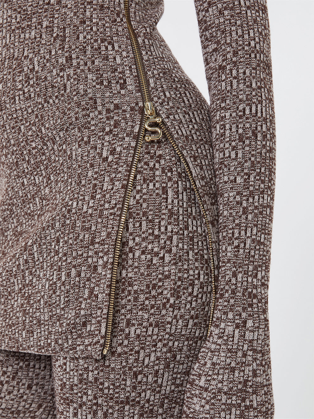 SPORTMAX-MAGLIA IN LANA STRETCH-SPXBOUQUET CIOCCOLATO